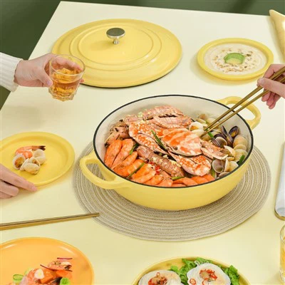 Горячая продажа красочная эмаль чугунная кастрюля